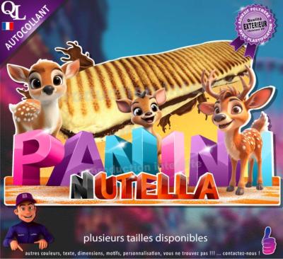 Autocollant PANINI NUTELLA titre 3D biche cerf sticker