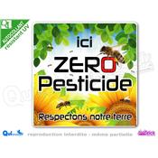 sticker ZERO PESTICIDE motif ABEILLES adhsif rsistant UV