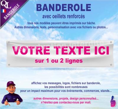 Banderole TEXTE Personnalisé plv stand (1-2 lignes)