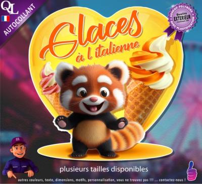 Autocollant GLACES à l'ITALIENNE raton laveur 1