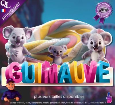 Autocollant GUIMAUVE TRESSEE GEANTE titre 3D koala sticker