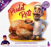 Autocollant POULET ROTI COEUR chef 1