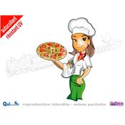 Autocollant Pizzaïolo Femme (ref3)