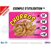 Autocollant affiche Tarifs Churros (ref1)