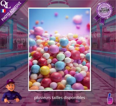BONBONS ronds poster photo adhésif  ref 1
