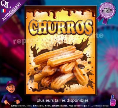 CHURROS CHOCOLAT PLV affiche adhésive