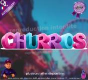 Autocollant CHURROS titre 3D