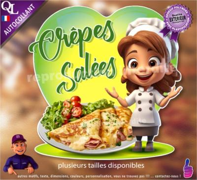 Autocollant CREPES SALEES COEUR chef 1