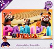 Autocollant PANINI NUTELLA BANANE titre 3D panda roux AFFICHE