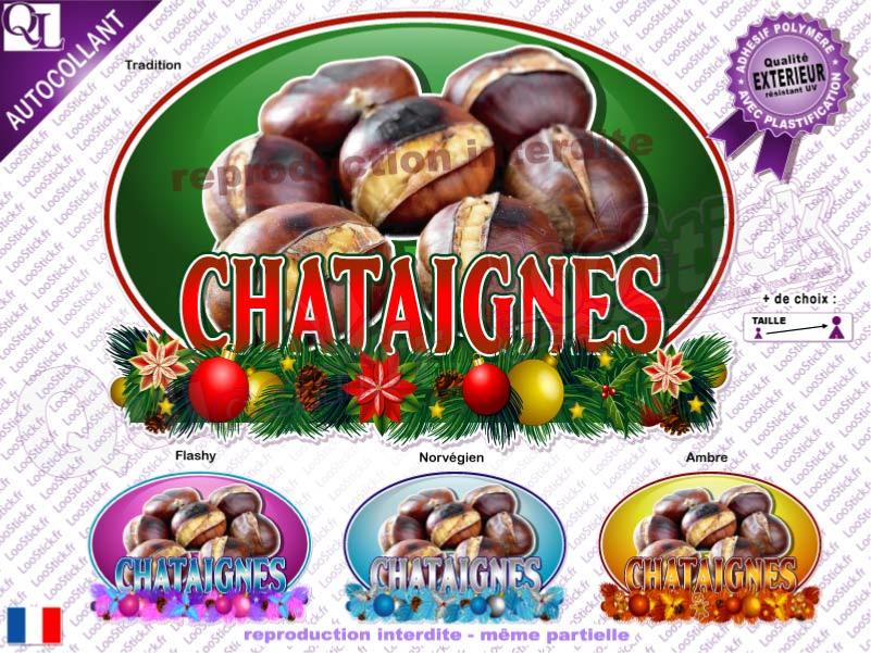 sticker affiche chataignes marche de noel