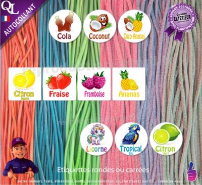 étiquettes parfums présentoir reglisse americain