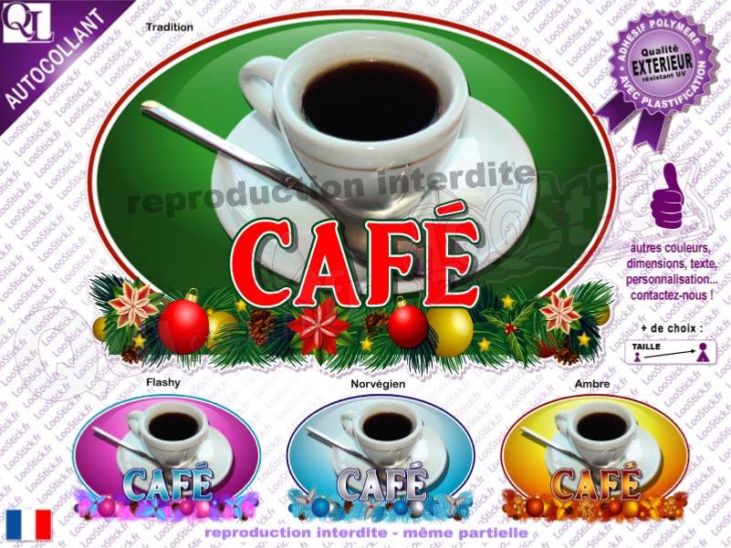 sticker affiche CAFE marche de noel