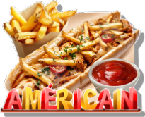 AMERICAIN SANDWICH STICKER marchands forains snack salé