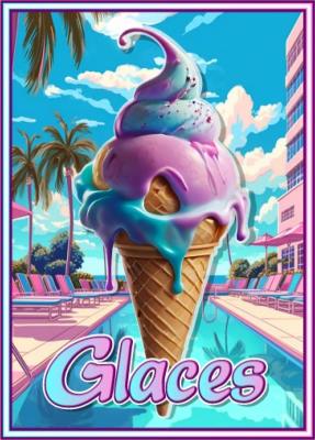 affiche adhésive GLACES