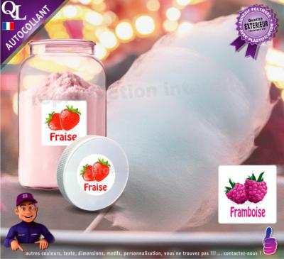 Etiquettes adhésives parfums barbe à papa