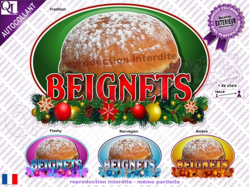 affiche adhésive BEIGNETS style NOEL stick