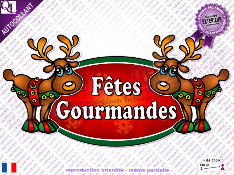 affiche adhésive FETES GOURmandes RENNES de Noël