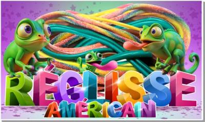 reglisse americain affiche autocollante foraine