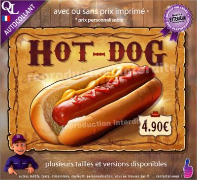 sticker affiche hot dog food truck snack restaurant parc theme cowboy